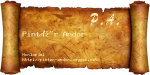 Pintér Andor névjegykártya