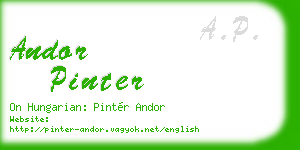 andor pinter business card