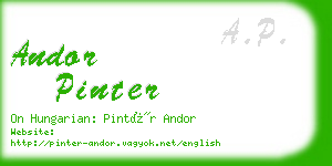 andor pinter business card